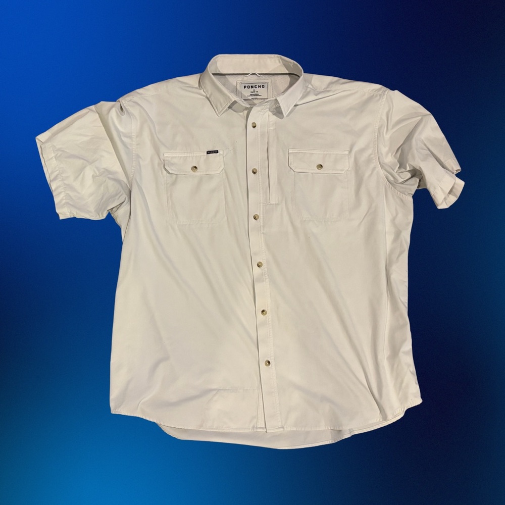 Poncho Men's White Button Down “Salty Dog” XL